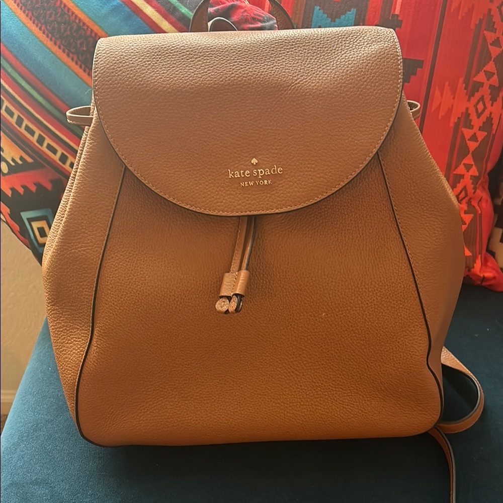 **NWOT** Kate Spade Large Brown Leather Backpack - Picture 1 of 6